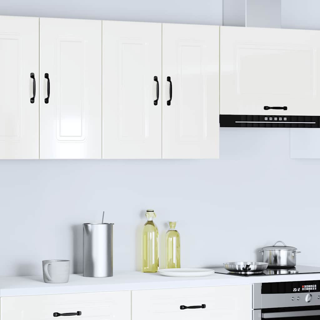 vidaXL Armario de pared de cocina Kalmar blanca de alto brillo