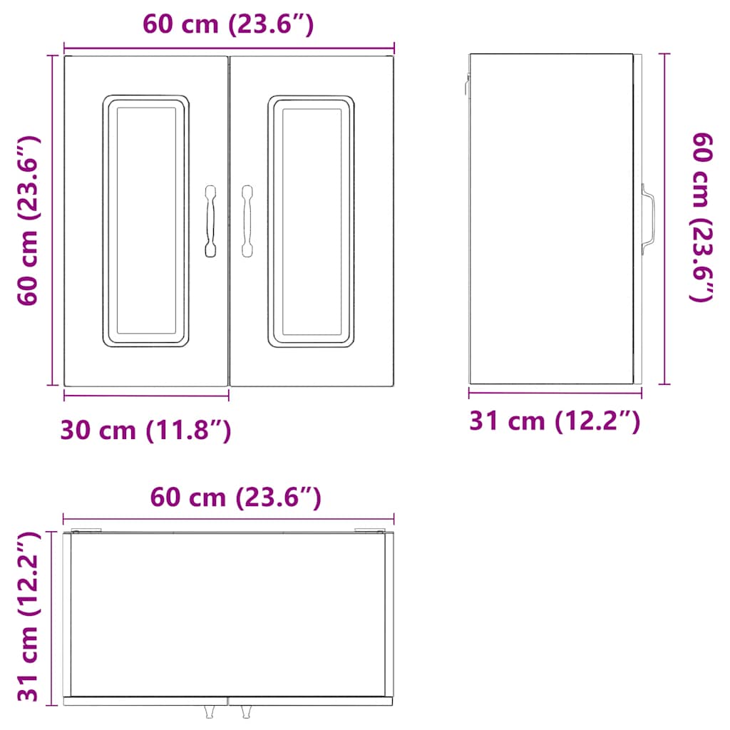 vidaXL Armario de pared de cocina Kalmar blanca de alto brillo