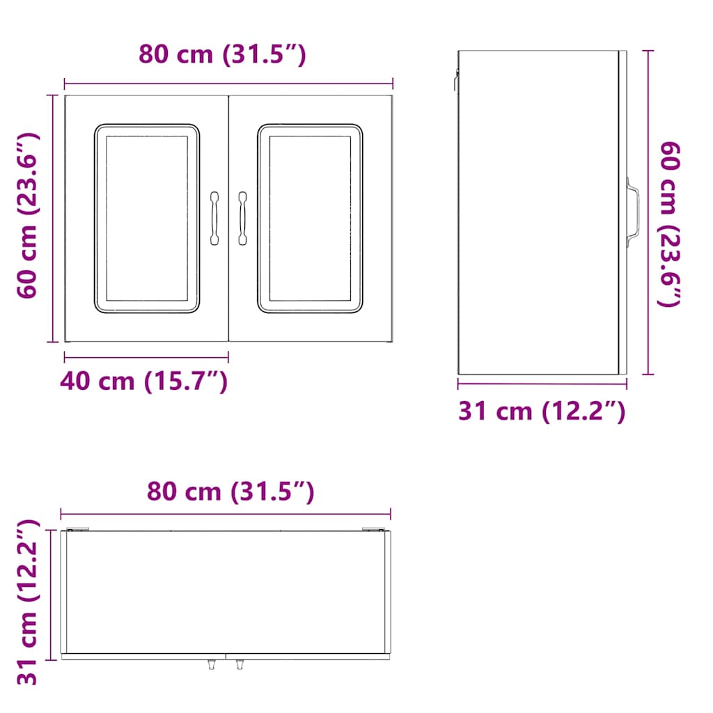 vidaXL Armario de pared para cocina Kalmar de roble ahumado