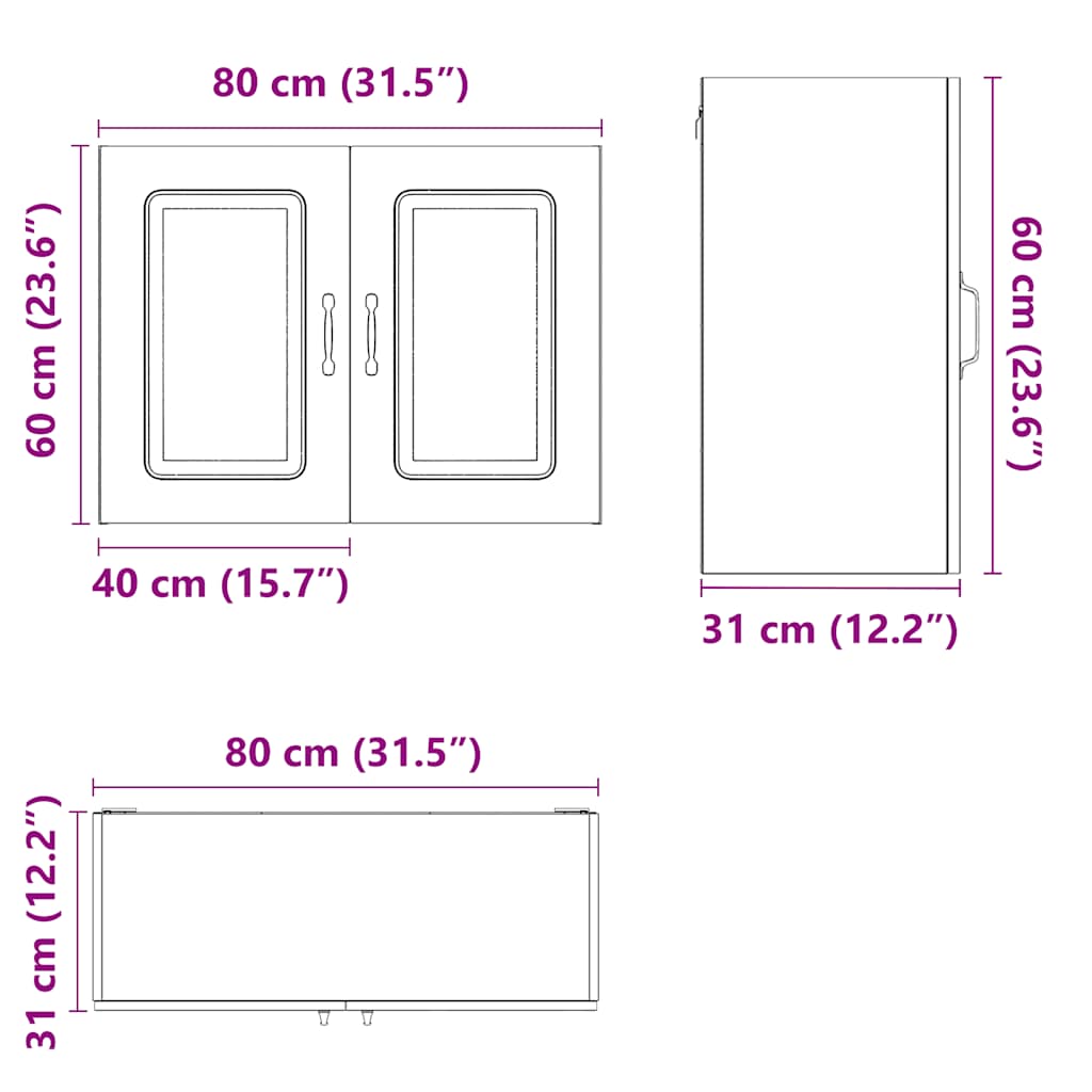 vidaXL Armario de pared cocina Kalmar madera ingeniería roble marrón