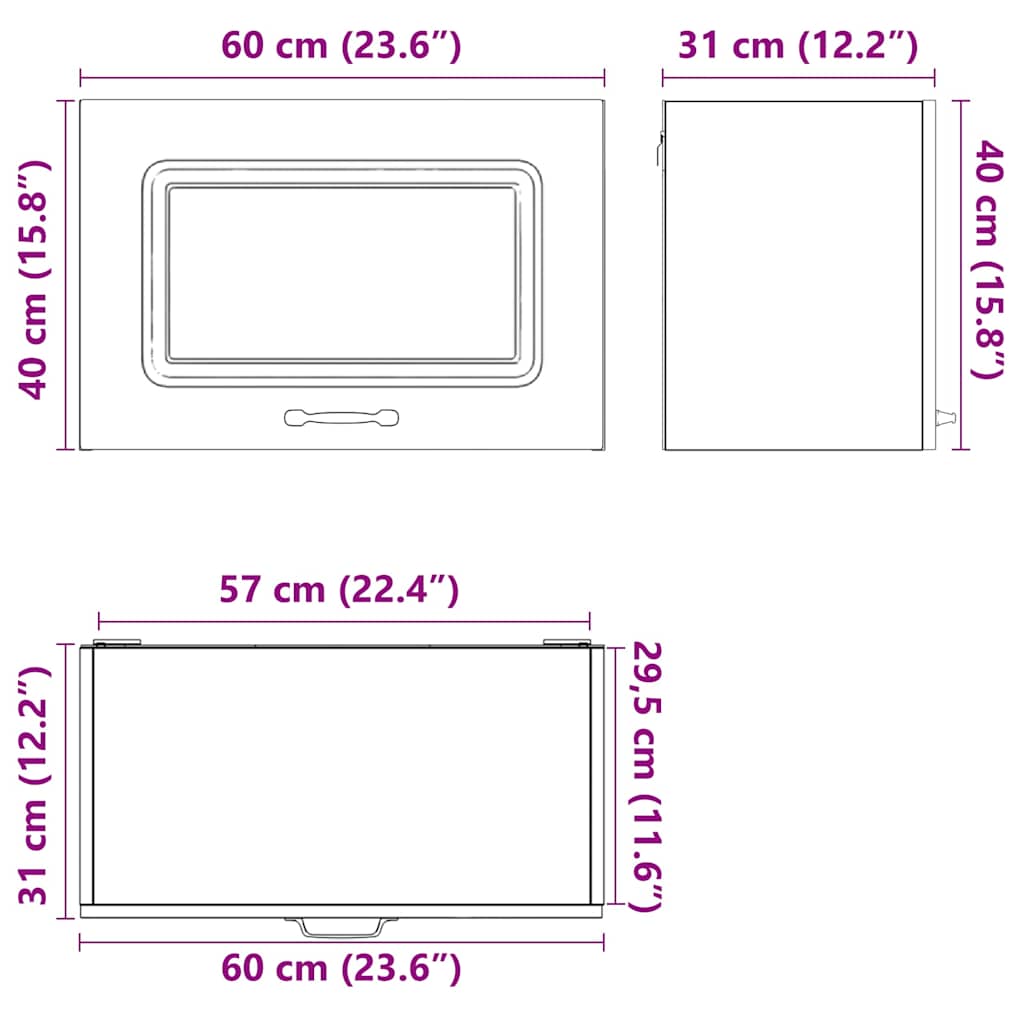 vidaXL Armario de pared para cocina Kalmar de roble ahumado