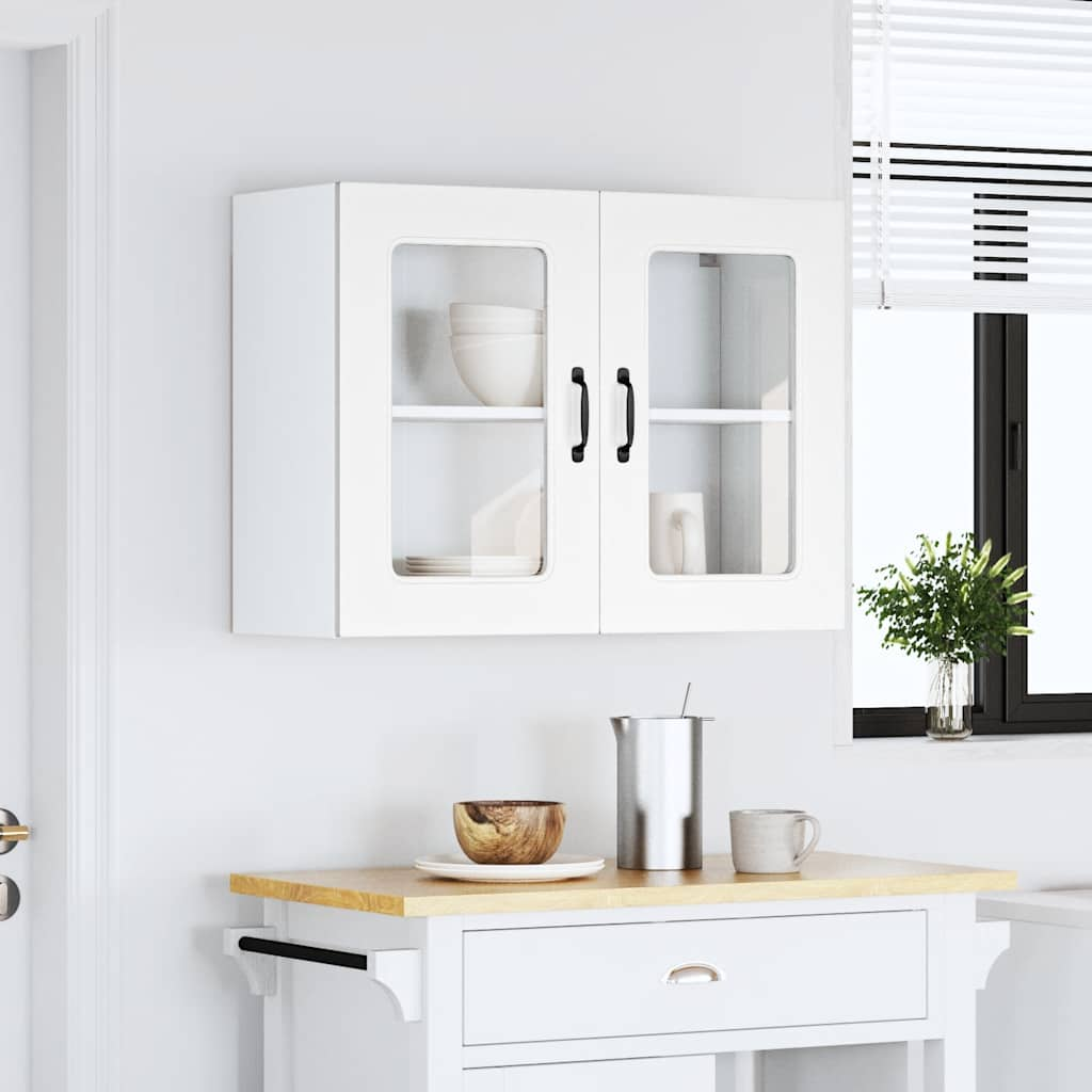 vidaXL Armario pared cocina puerta de cristal Kalmar blanca