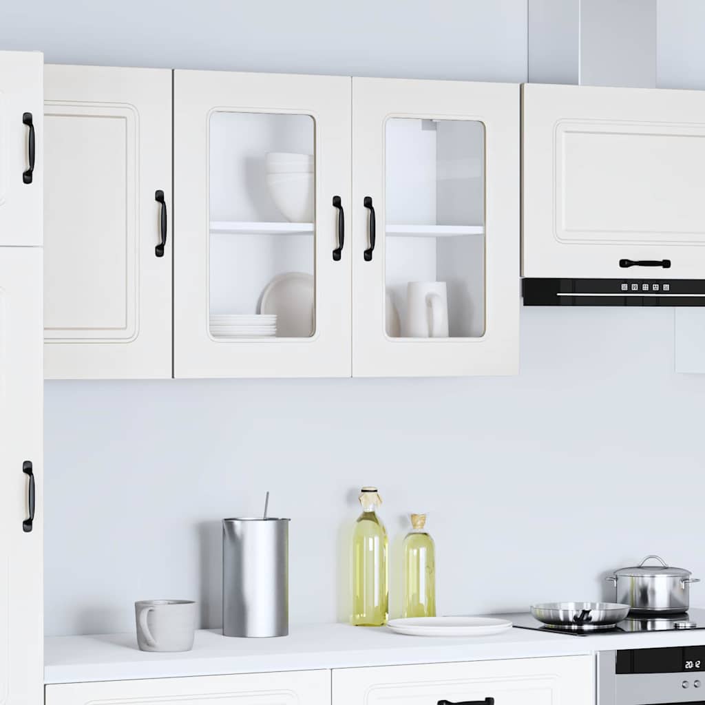 vidaXL Armario pared cocina puerta de cristal Kalmar blanca