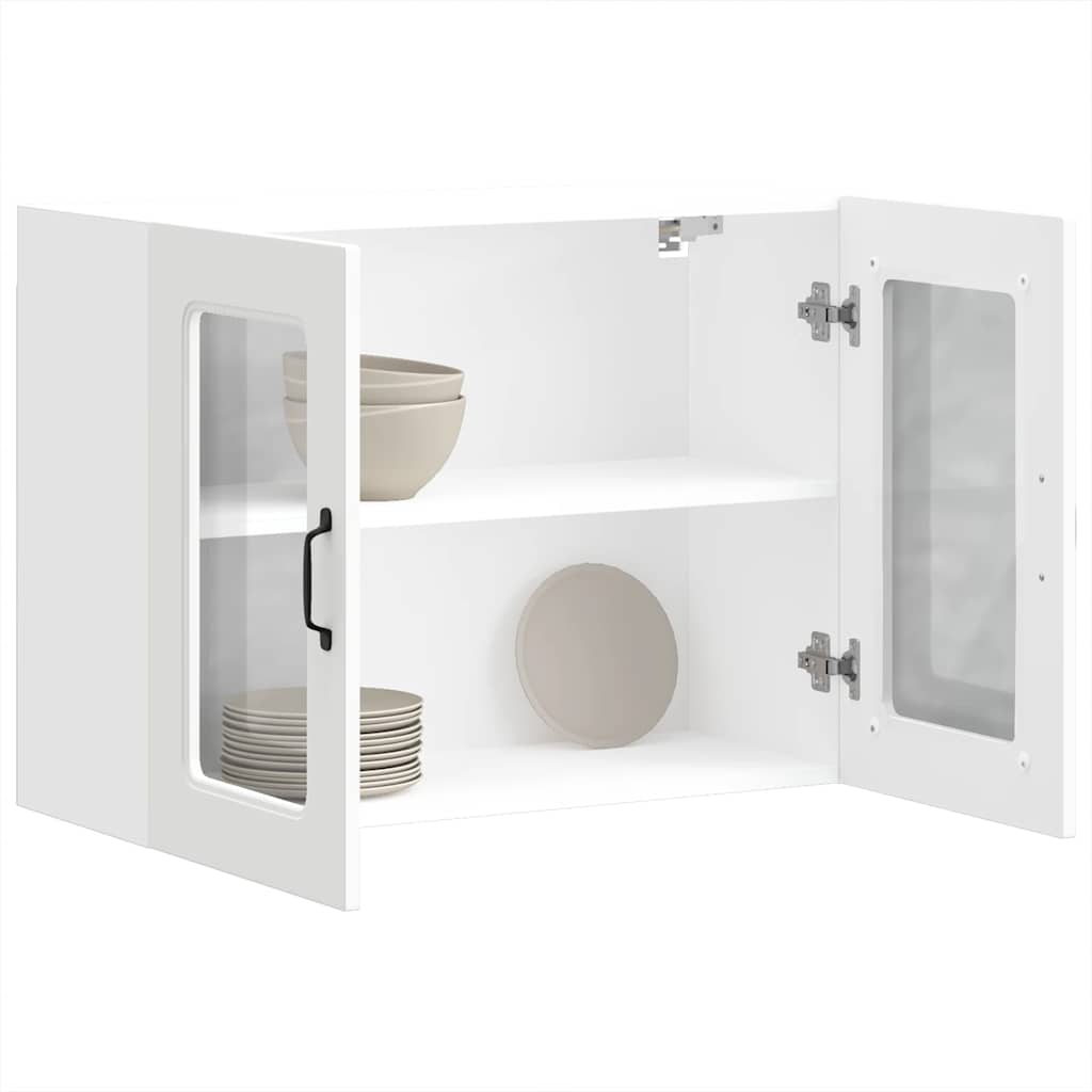 vidaXL Armario pared cocina puerta de cristal Kalmar blanca