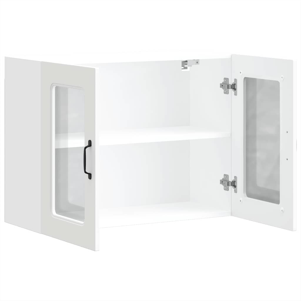 vidaXL Armario pared cocina puerta de cristal Kalmar blanca