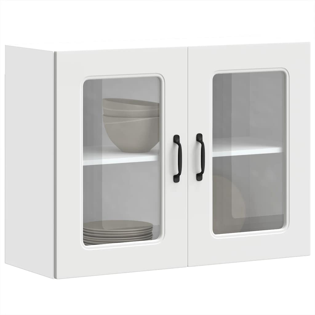 vidaXL Armario pared cocina puerta de cristal Kalmar blanca