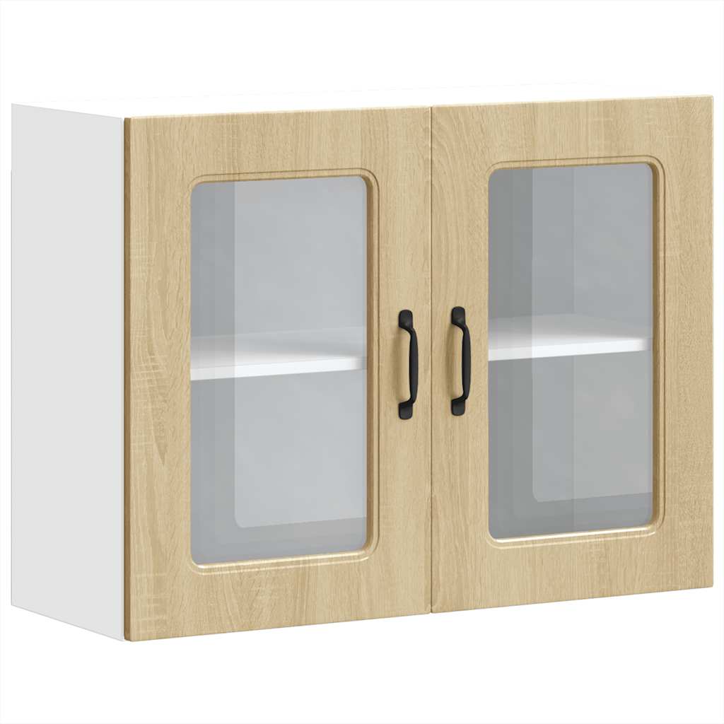 vidaXL Armario pared cocina puerta de cristal Kalmar roble sonoma