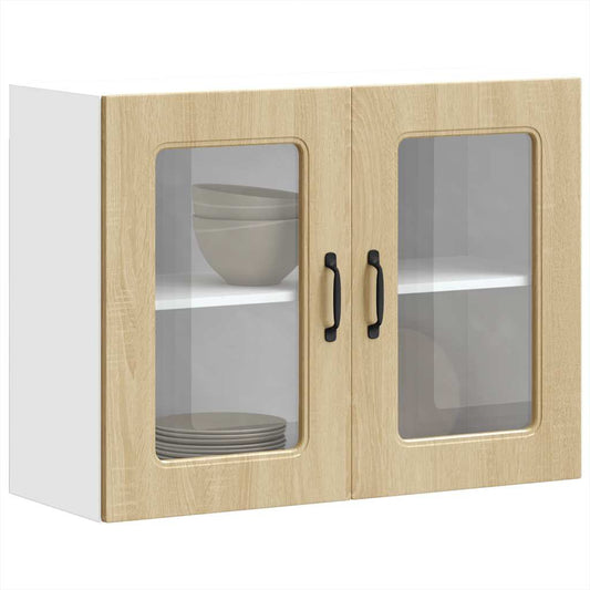 vidaXL Armario pared cocina puerta de cristal Kalmar roble sonoma