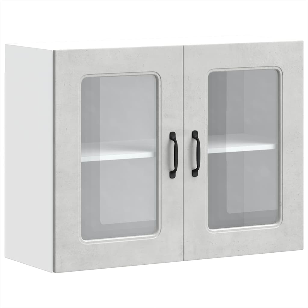 vidaXL Armario pared cocina puerta de cristal Kalmar gris hormigón