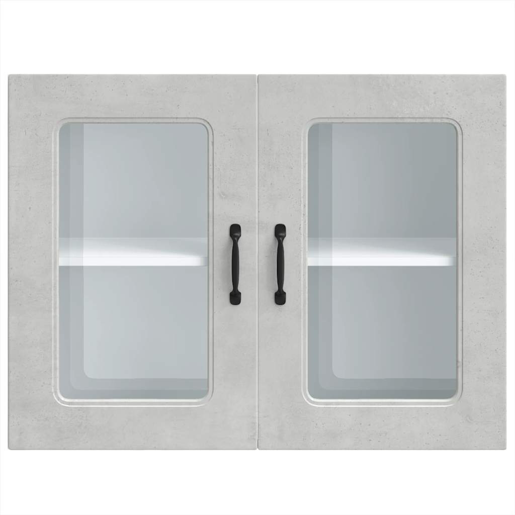 vidaXL Armario pared cocina puerta de cristal Kalmar gris hormigón