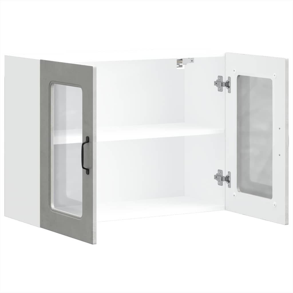 vidaXL Armario pared cocina puerta de cristal Kalmar gris hormigón