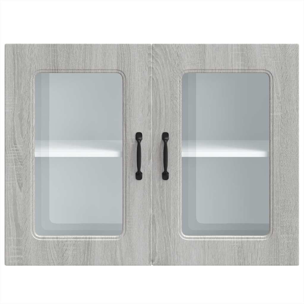 vidaXL Armario pared cocina puerta de cristal Kalmar sonoma gris