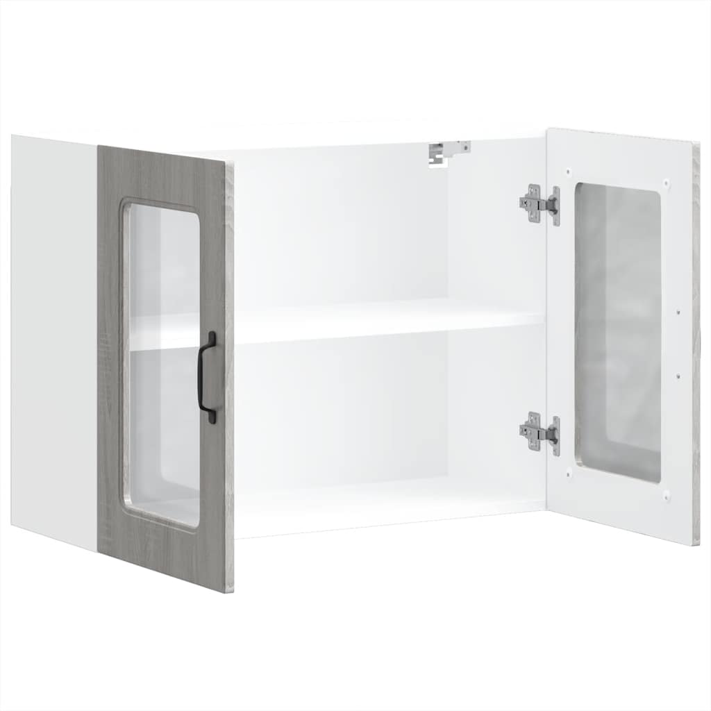 vidaXL Armario pared cocina puerta de cristal Kalmar sonoma gris