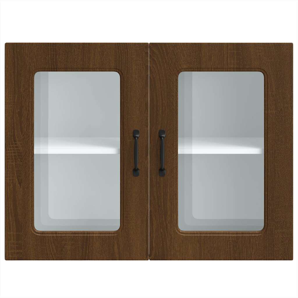 vidaXL Armario pared cocina puerta de cristal Kalmar roble marrón