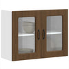 vidaXL Armario pared cocina puerta de cristal Kalmar roble marrón