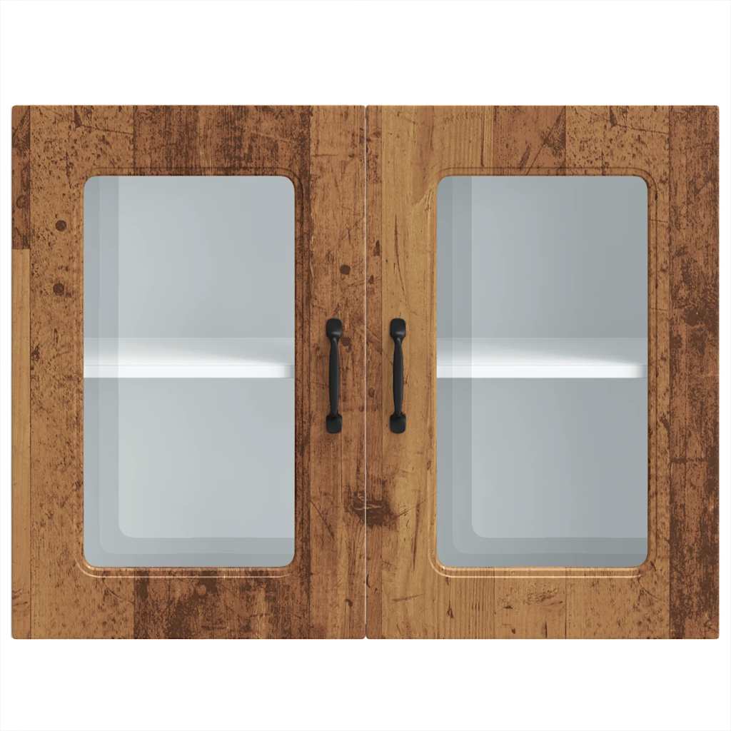 vidaXL Armario pared cocina puerta de cristal Kalmar madera vieja