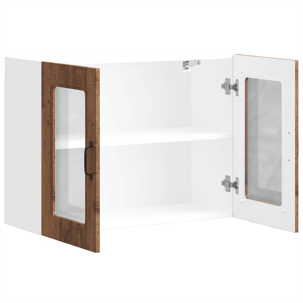 vidaXL Armario pared cocina puerta de cristal Kalmar madera vieja