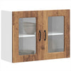 vidaXL Armario pared cocina puerta de cristal Kalmar madera vieja