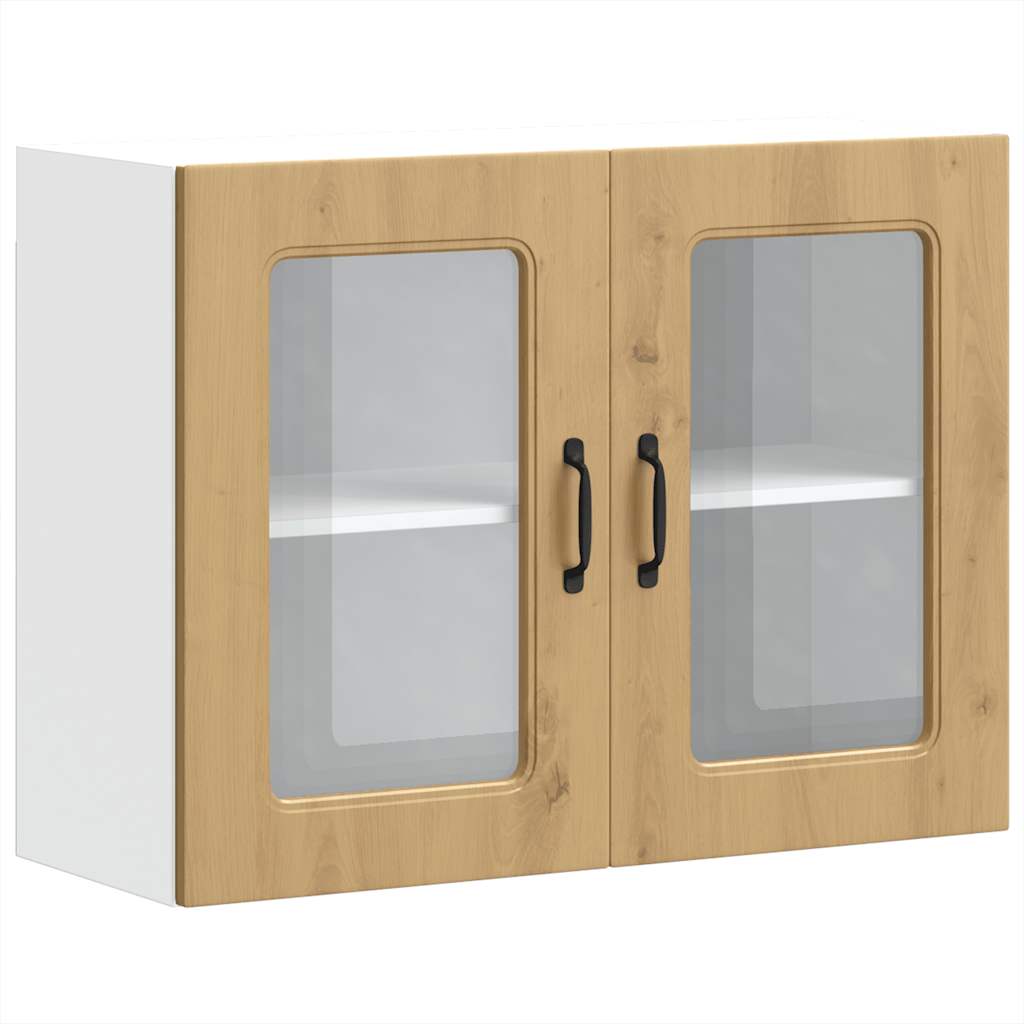 vidaXL Armario pared cocina puerta de cristal Kalmar roble artesanal