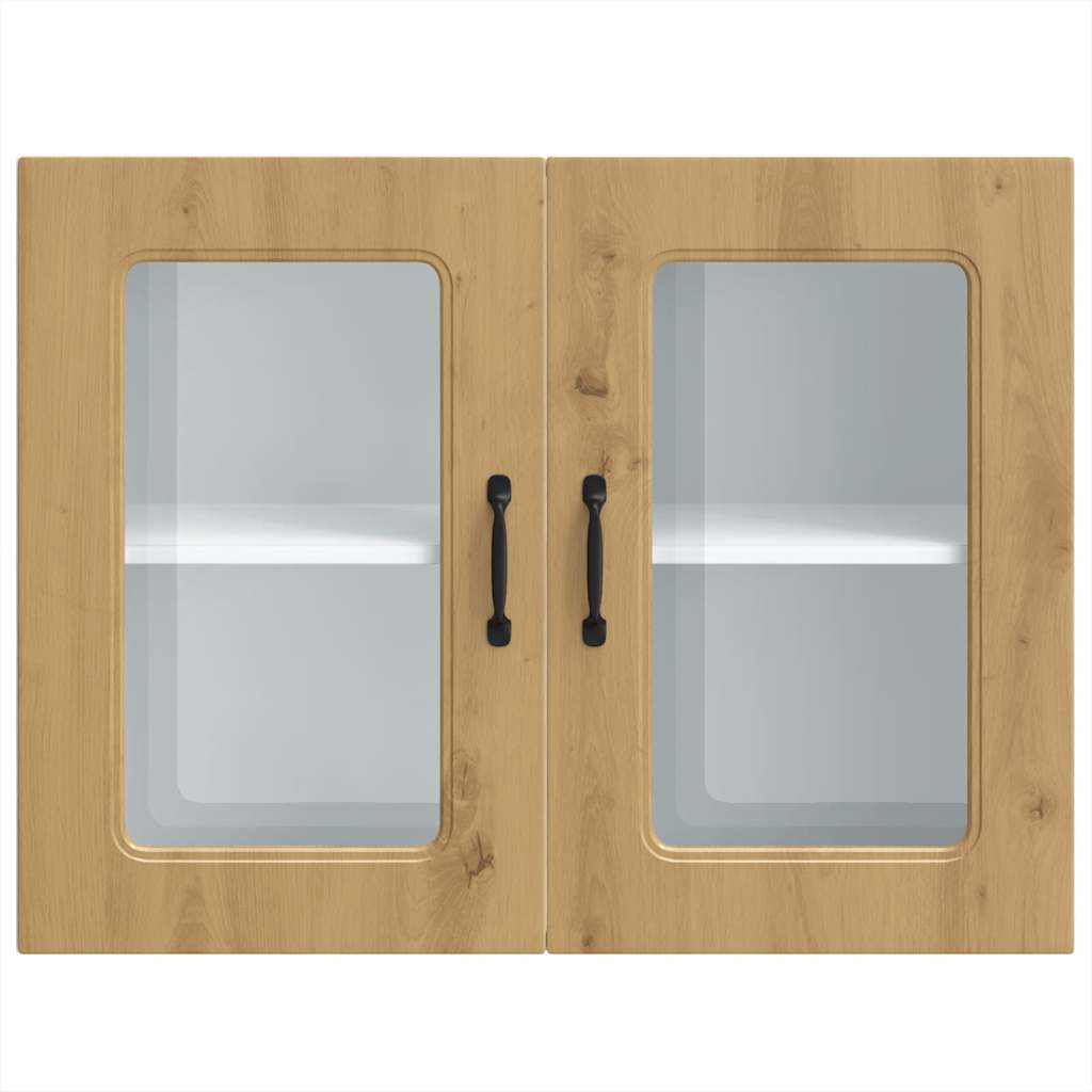 vidaXL Armario pared cocina puerta de cristal Kalmar roble artesanal