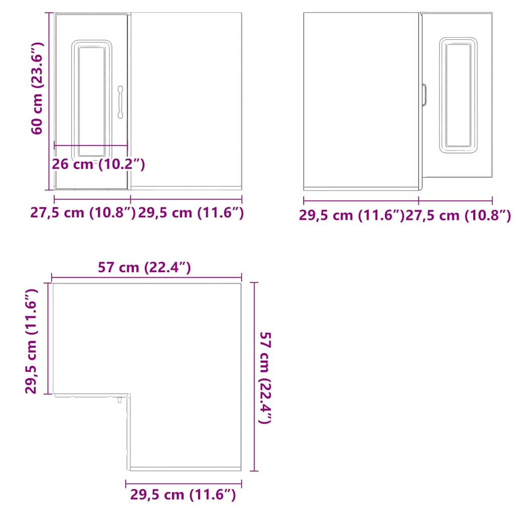 vidaXL Armario de cocina de esquina pared Kalmar blanca de alto brillo