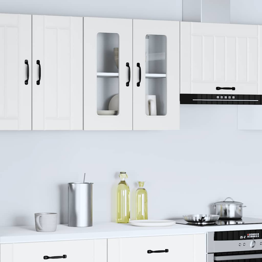 vidaXL Armario pared cocina puerta de cristal Kalmar blanca