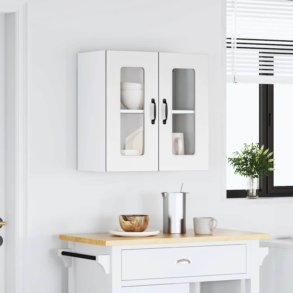 vidaXL Armario pared cocina puerta de cristal Kalmar blanca