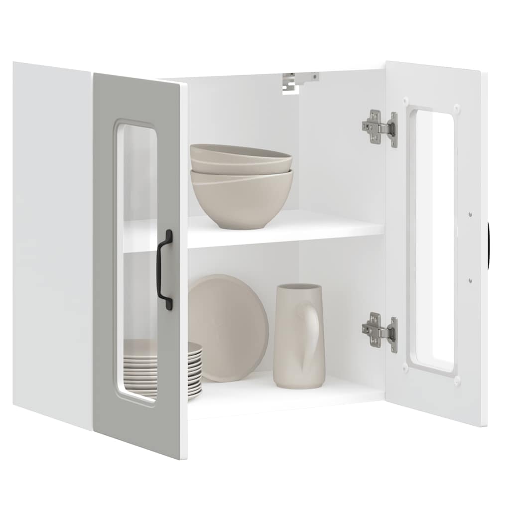 vidaXL Armario pared cocina puerta de cristal Kalmar blanca