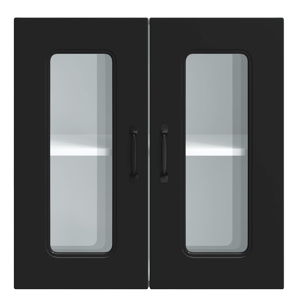 vidaXL Armario pared cocina puerta de cristal Kalmar negra