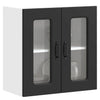 vidaXL Armario pared cocina puerta de cristal Kalmar negra