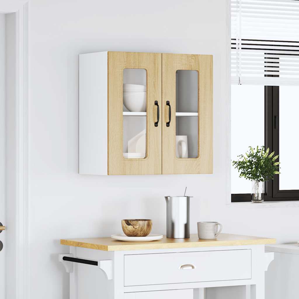 vidaXL Armario pared cocina puerta de cristal Kalmar roble sonoma