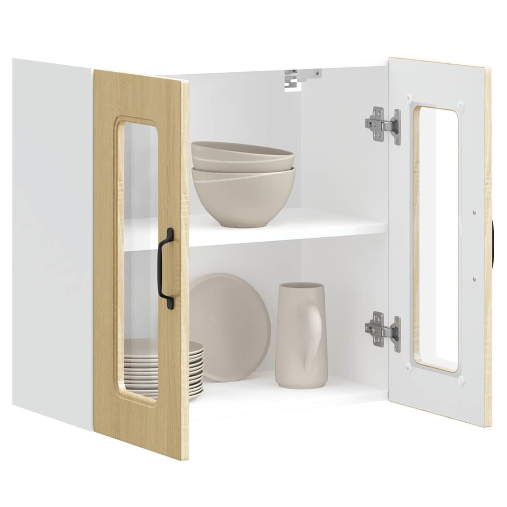 vidaXL Armario pared cocina puerta de cristal Kalmar roble sonoma