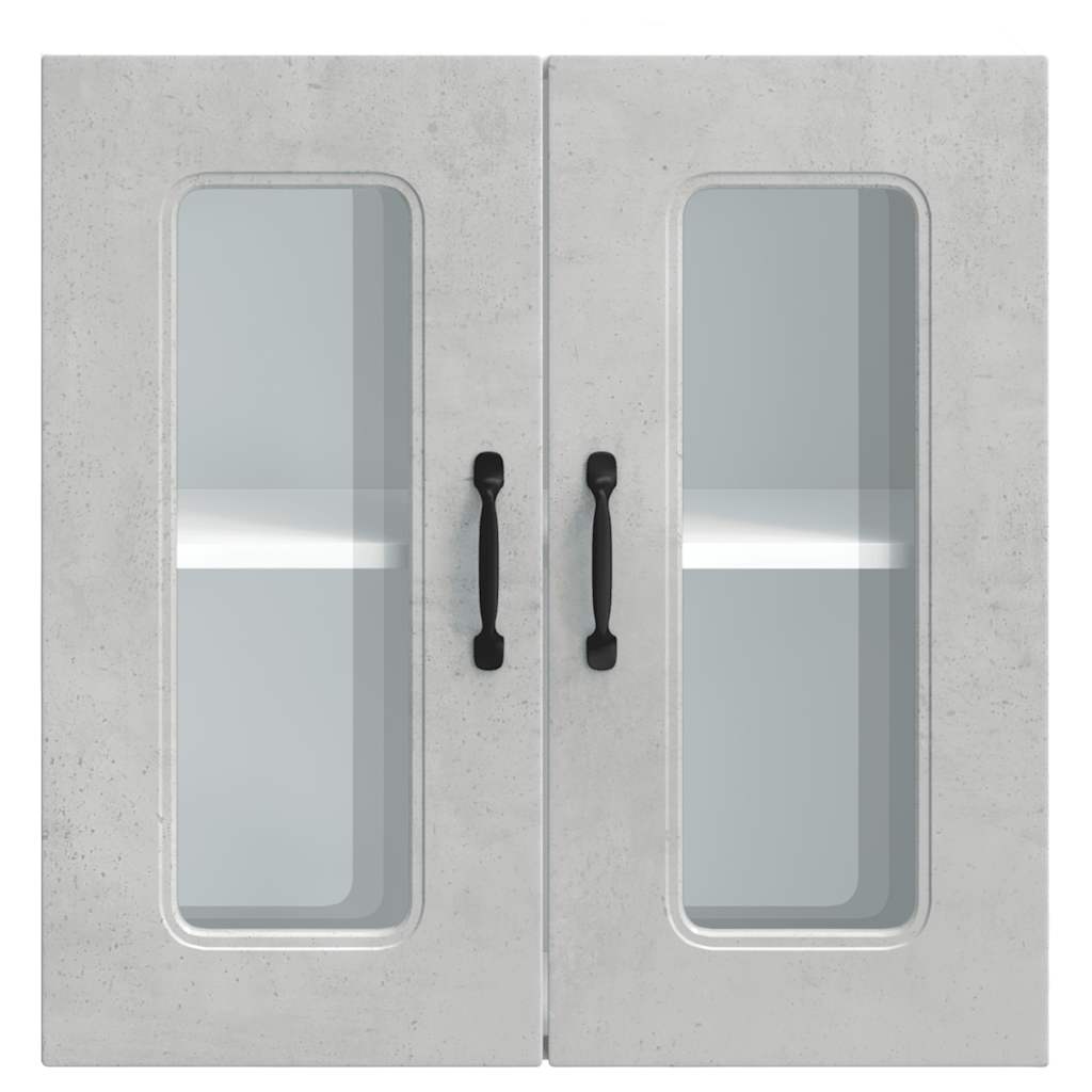 vidaXL Armario pared cocina puerta de cristal Kalmar gris hormigón