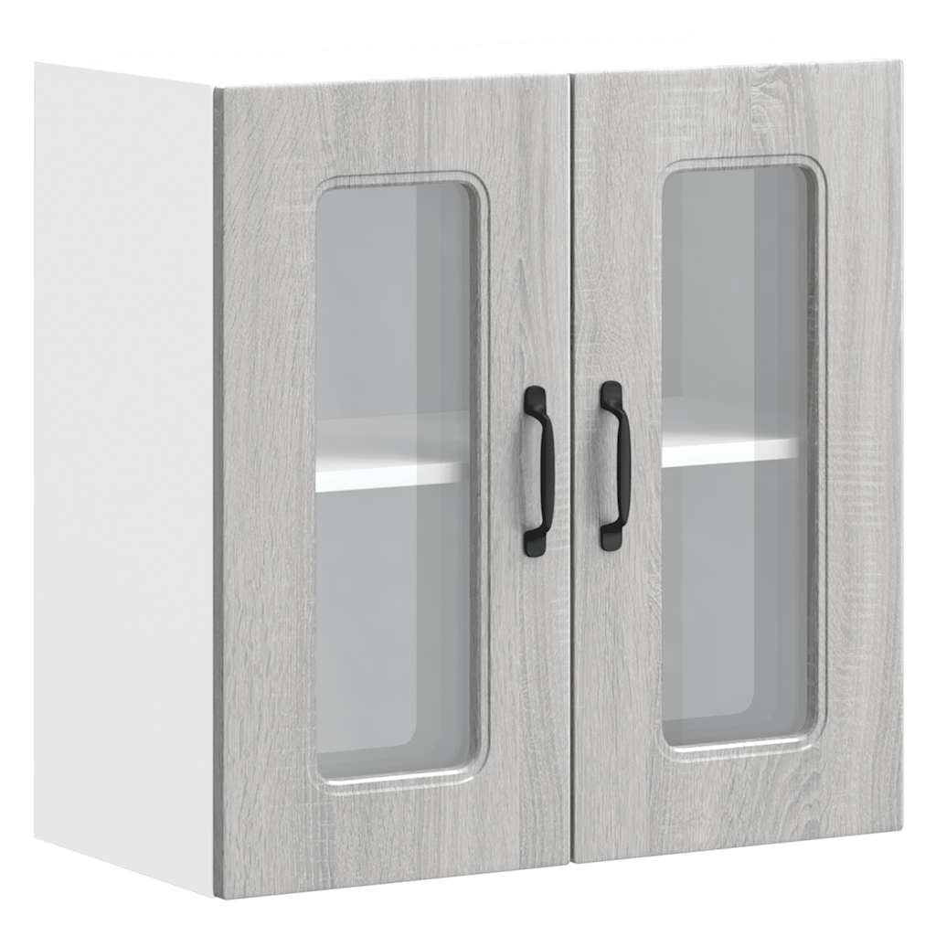 vidaXL Armario pared cocina puerta de cristal Kalmar sonoma gris