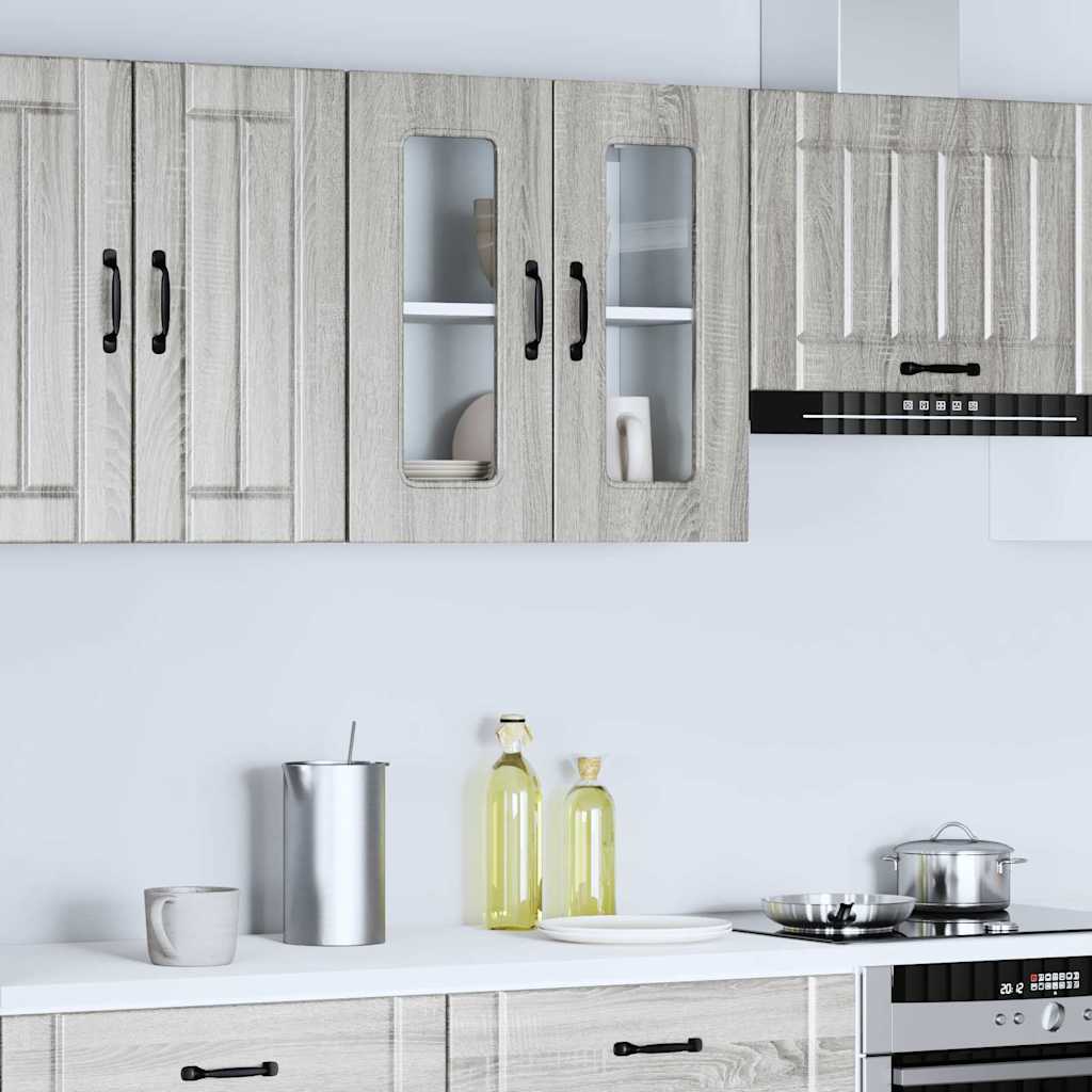 vidaXL Armario pared cocina puerta de cristal Kalmar sonoma gris