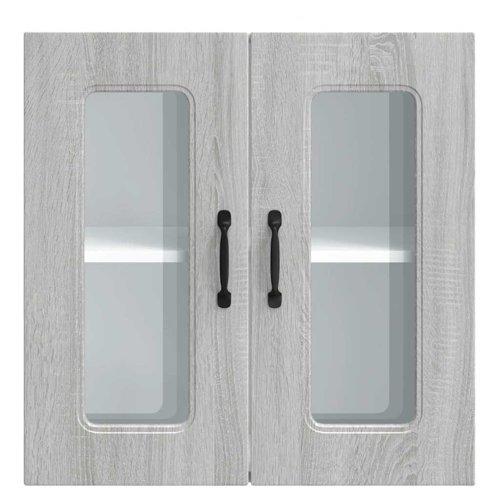 vidaXL Armario pared cocina puerta de cristal Kalmar sonoma gris