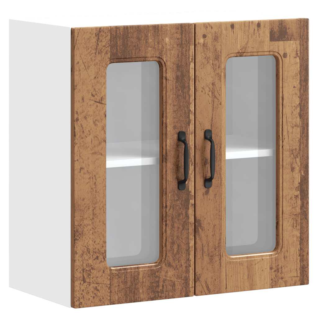 vidaXL Armario pared cocina puerta de cristal Kalmar madera vieja