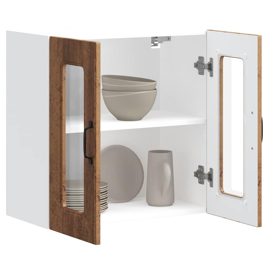 vidaXL Armario pared cocina puerta de cristal Kalmar madera vieja