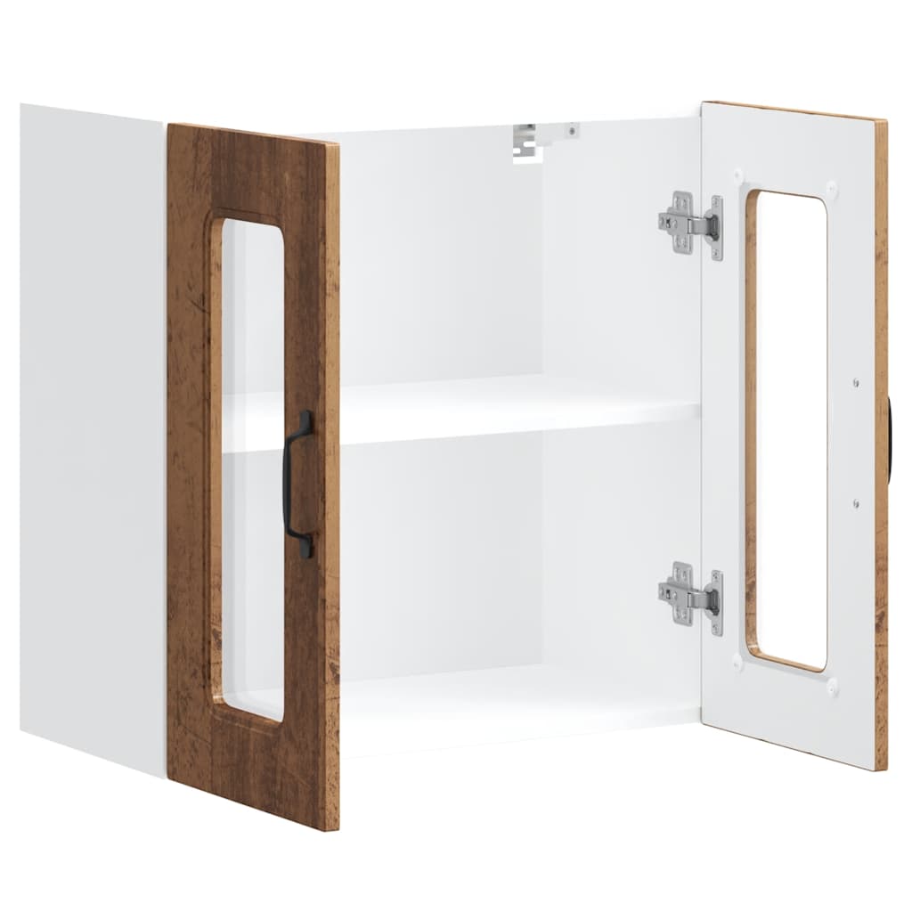 vidaXL Armario pared cocina puerta de cristal Kalmar madera vieja