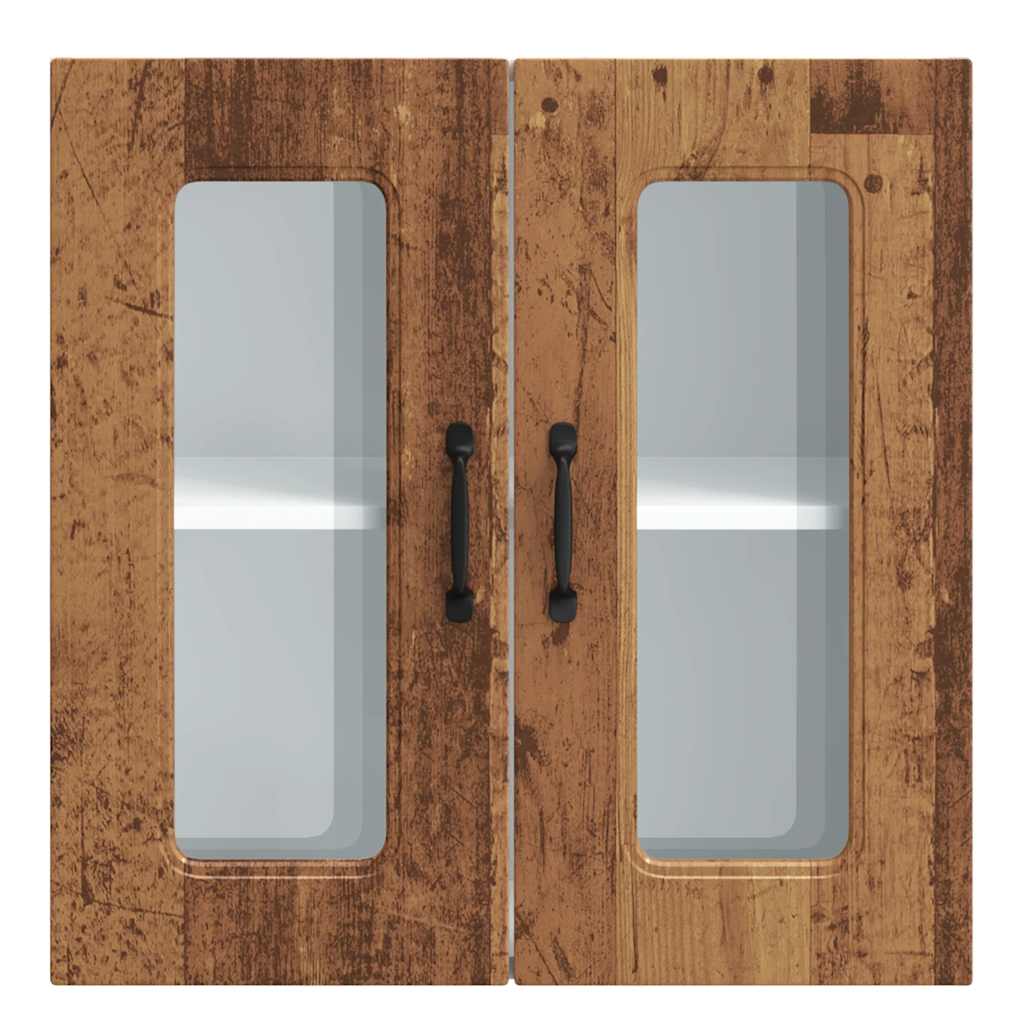 vidaXL Armario pared cocina puerta de cristal Kalmar madera vieja