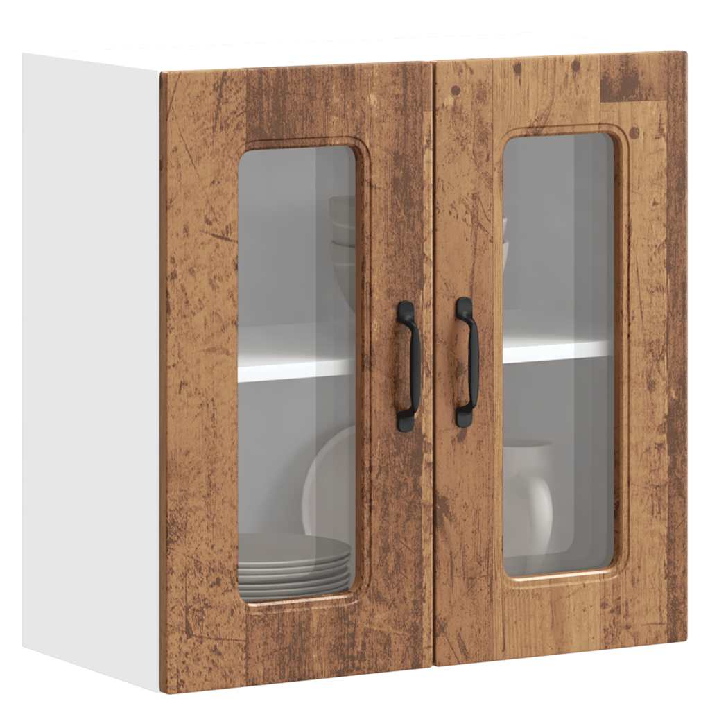 vidaXL Armario pared cocina puerta de cristal Kalmar madera vieja