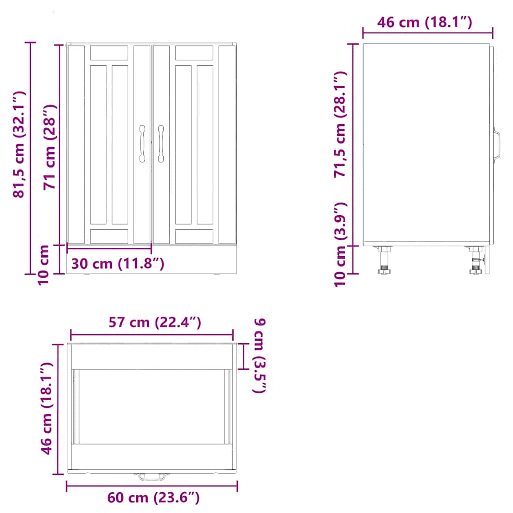 vidaXL Panel para lavavajillas Lucca madera contrachapada negra