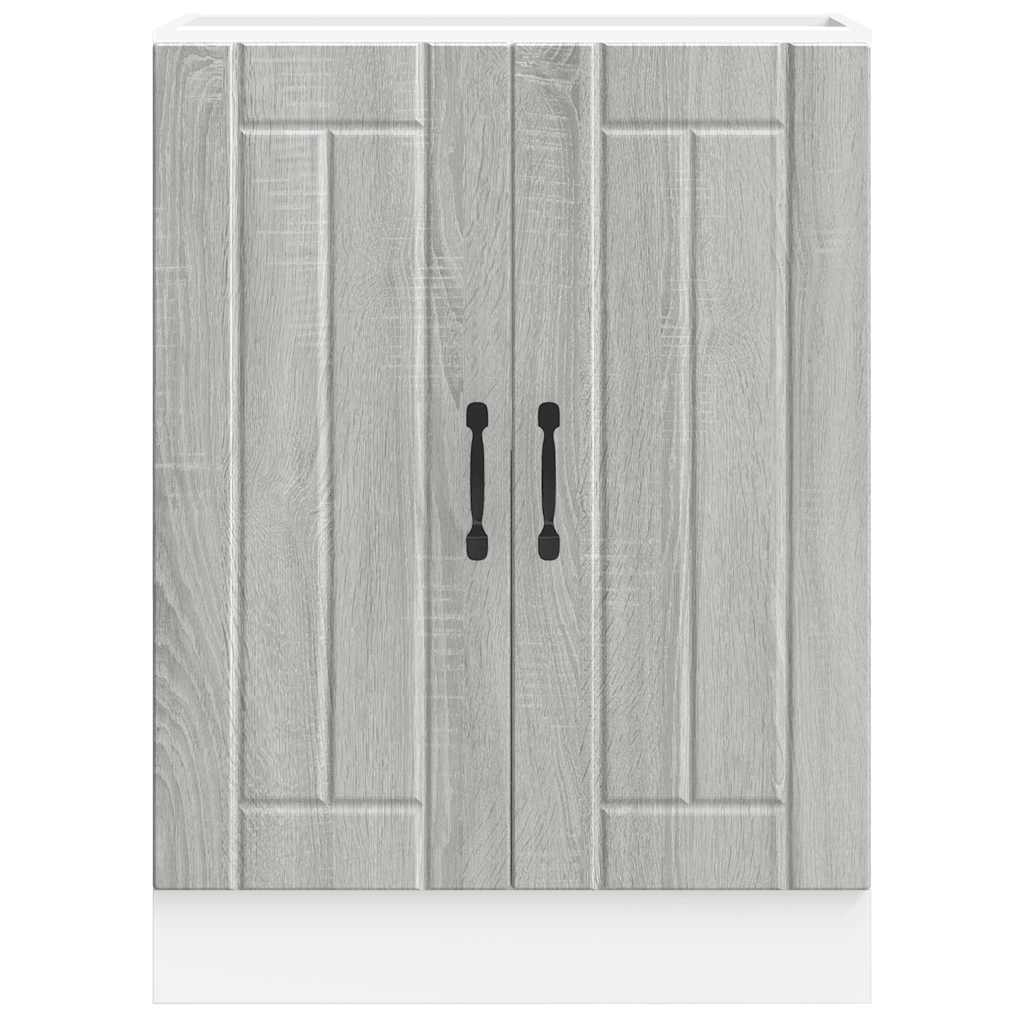 vidaXL Panel para lavavajillas Lucca madera contrachapada sonoma gris