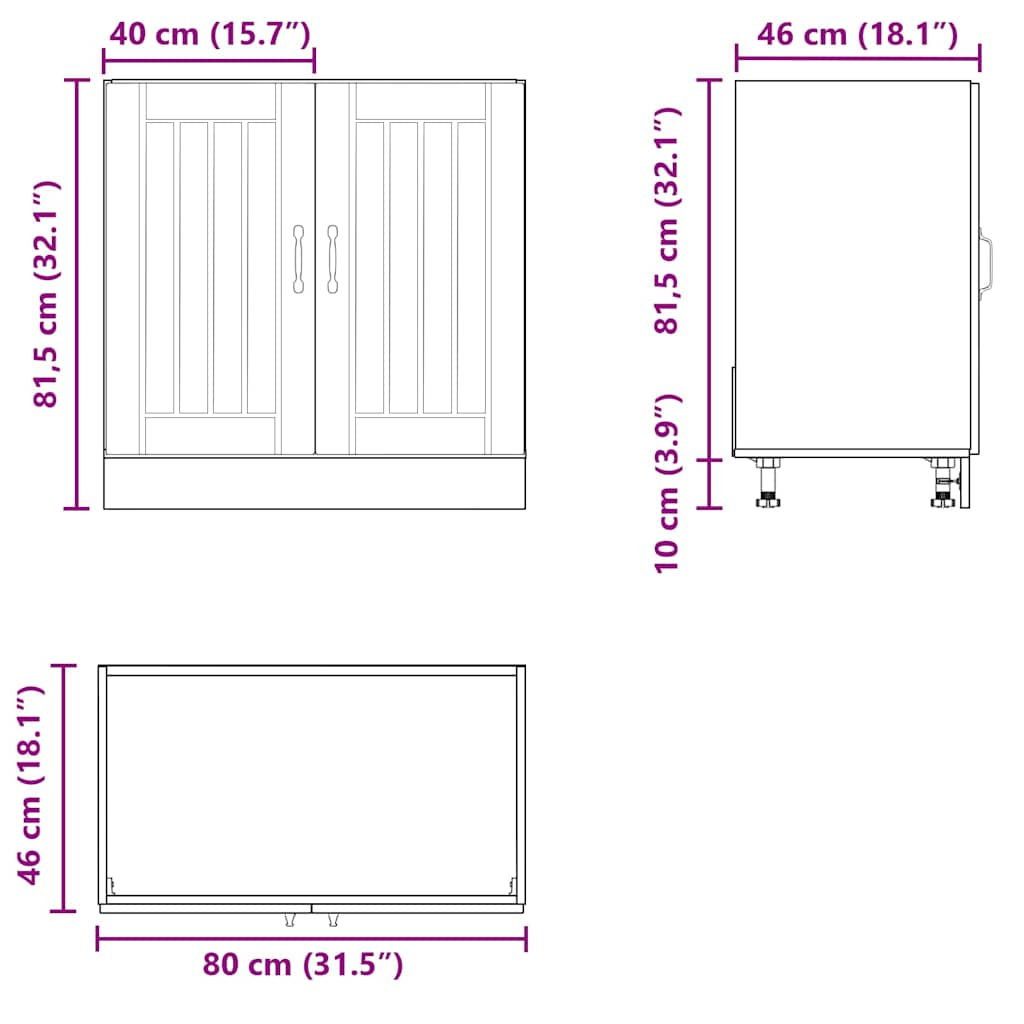 vidaXL Panel para lavavajillas Lucca madera contrachapada negra