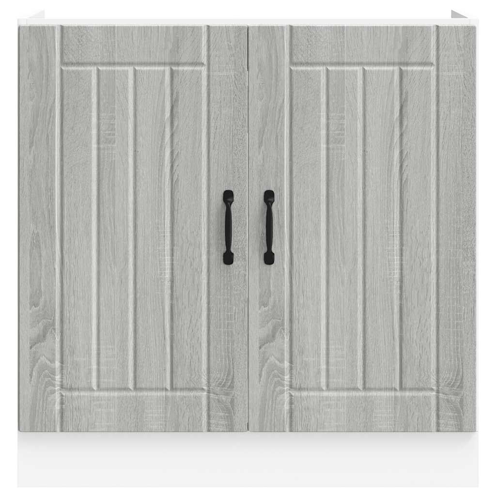 vidaXL Panel para lavavajillas Lucca madera contrachapada sonoma gris