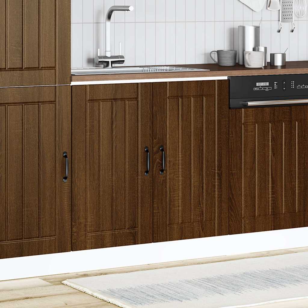 vidaXL Panel para lavavajillas Lucca madera contrachapada roble marrón