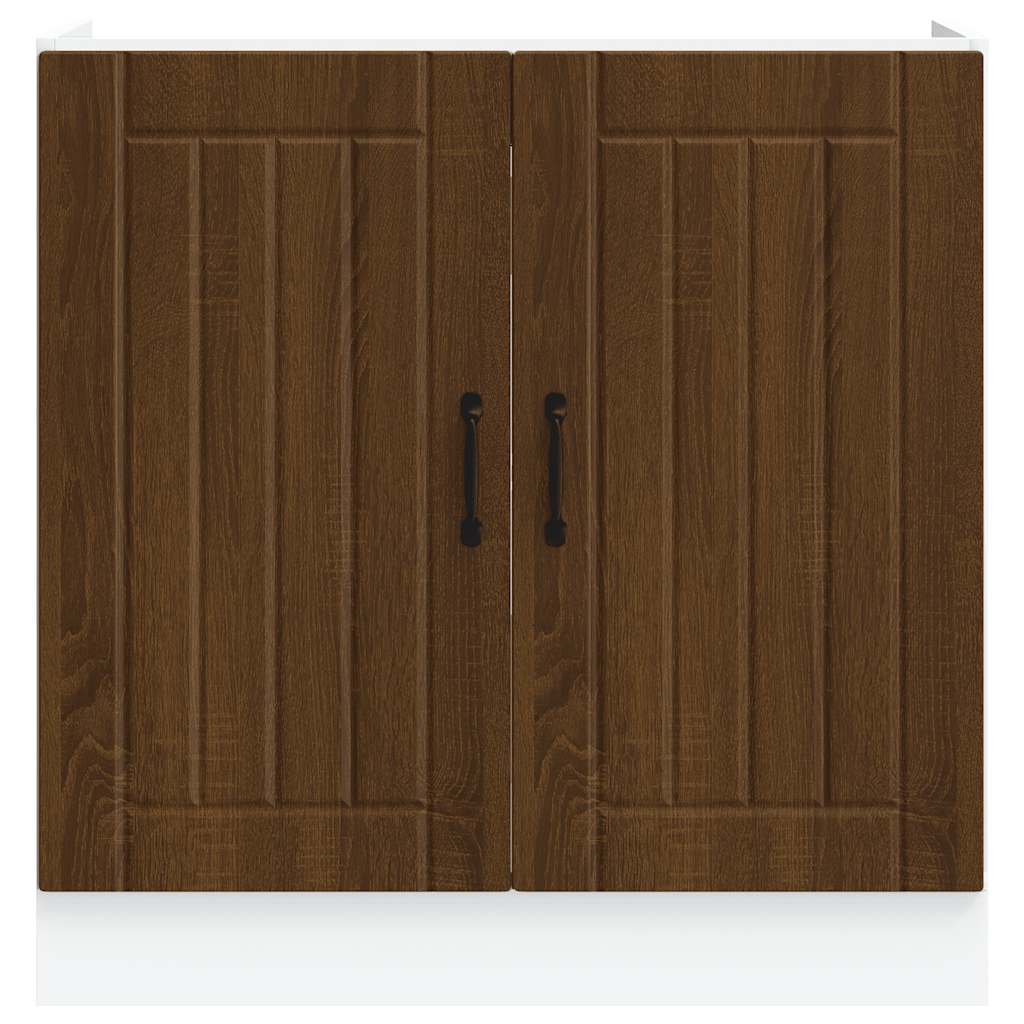 vidaXL Panel para lavavajillas Lucca madera contrachapada roble marrón