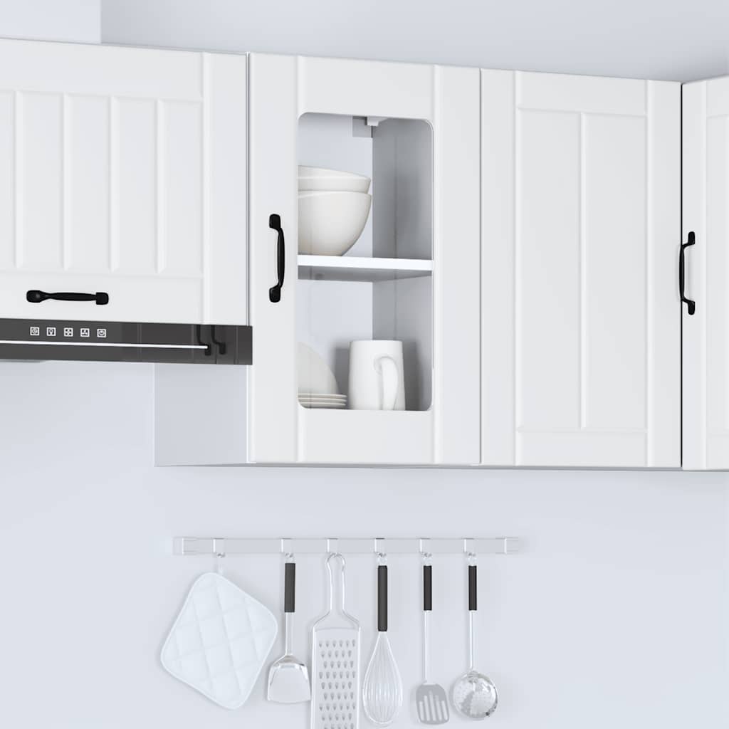 vidaXL Armario pared cocina puerta de cristal Lucca blanca