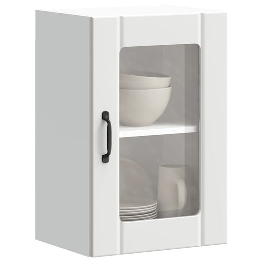 vidaXL Armario pared cocina puerta de cristal Lucca blanca