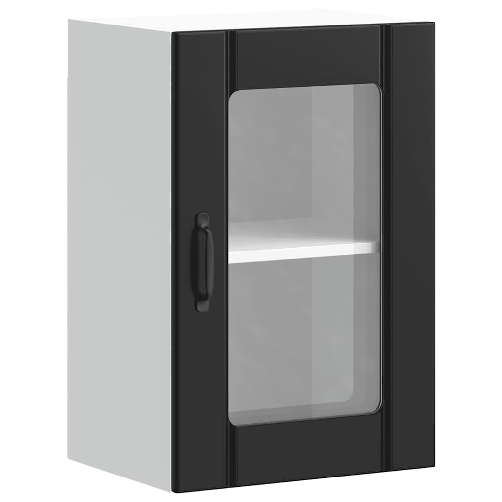 vidaXL Armario pared cocina puerta de cristal Lucca negro